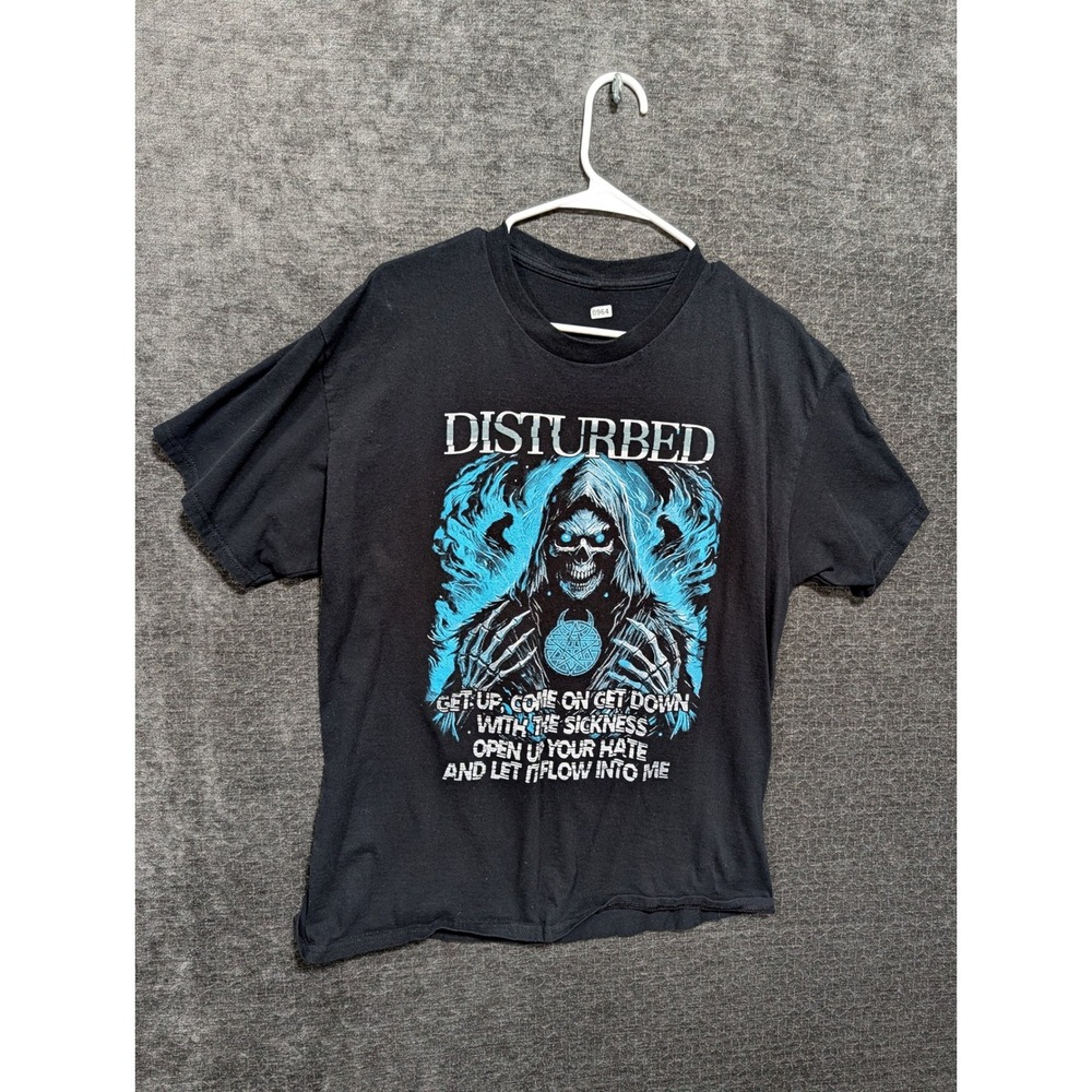Disturbed The Sickness 25th Anniversary Tour T-Shirt Black Graphic Mens XL 0964